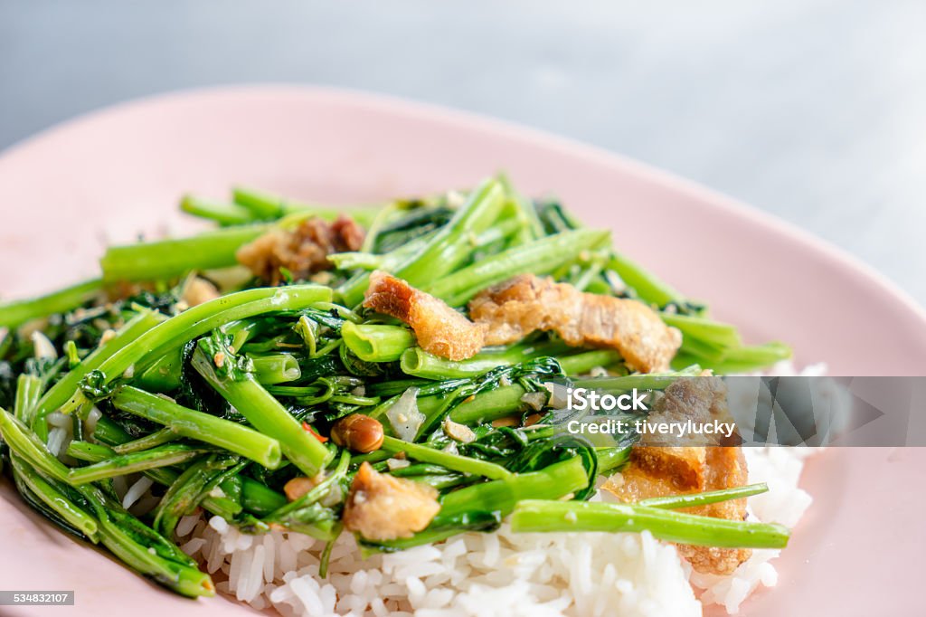 of morning glory close up stir fried of morning glory for thai style 2015 Stock Photo
