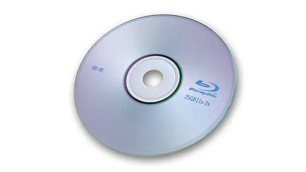 Blu-Ray disc isolated on white background