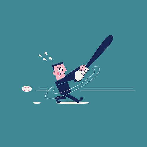 Batter Swinging and Miss Vector illustration – Batter Swing and Miss. baseball batter swinging stock illustrations