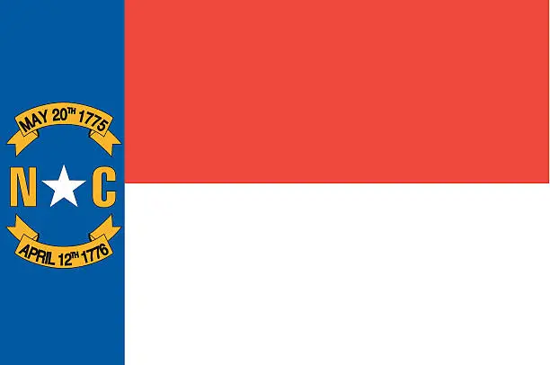 Vector illustration of North Carolina State Flag