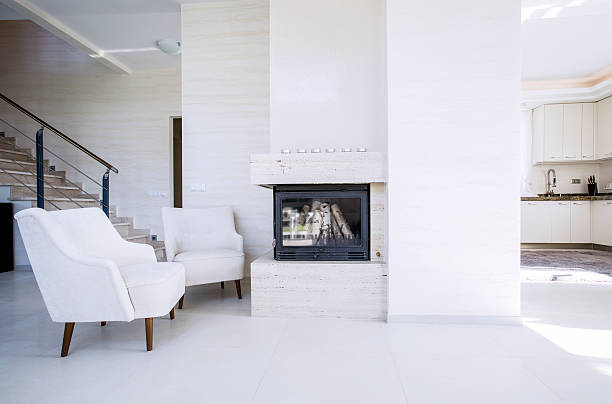 istock Fireplace in modern, new house 534844777