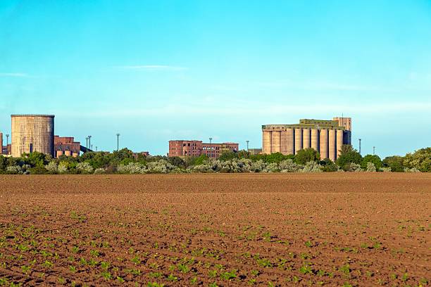 istock Rural landscape with factory 534844839