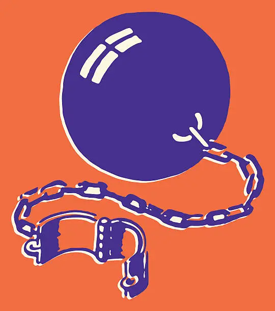 Vector illustration of Ball and Chain