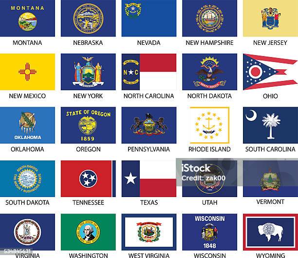State Flags Stock Illustration - Download Image Now - US State Flag, Flag, Vector