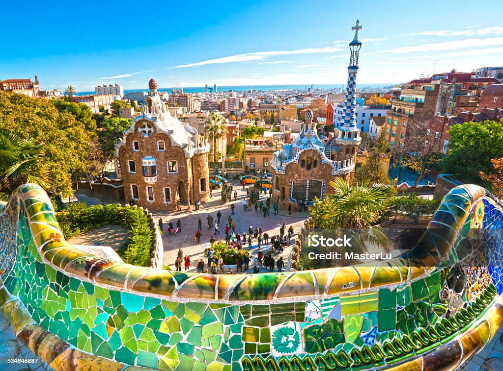 Park Guell in Barcelona, Spain. Barcelona - Spain Stock Photo