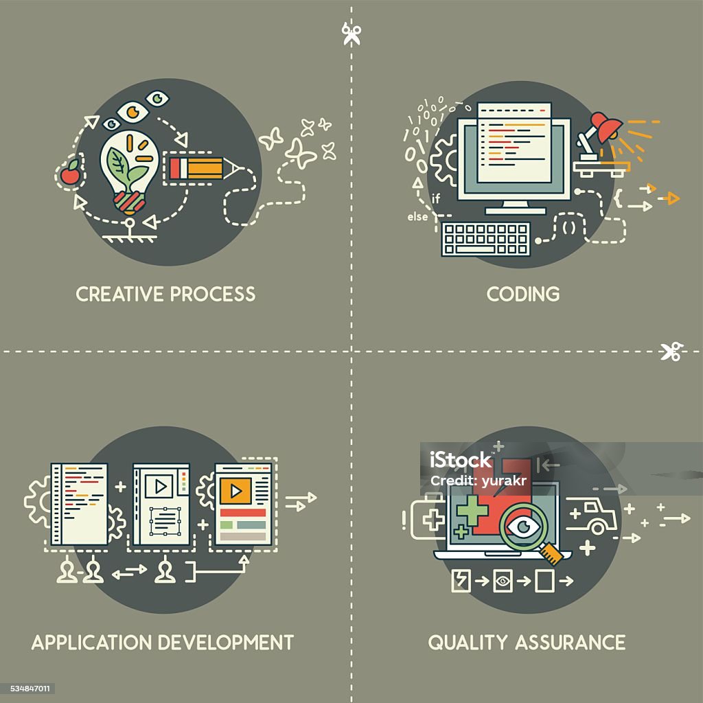 Creative Process Coding App Development Quality Assurence Stock ...