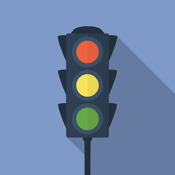 иконы светофоре. плоский стиль - road signal stock illustrations