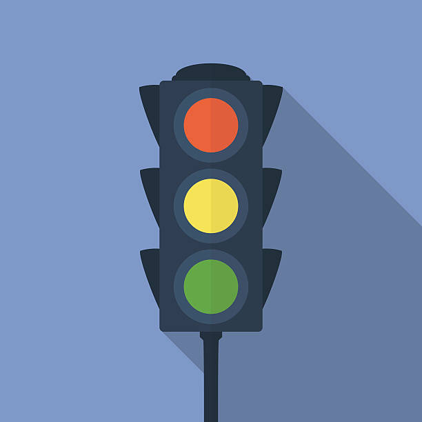 Icon of traffic light. Flat style Icon of traffic light. Flat style green light stoplight stock illustrations