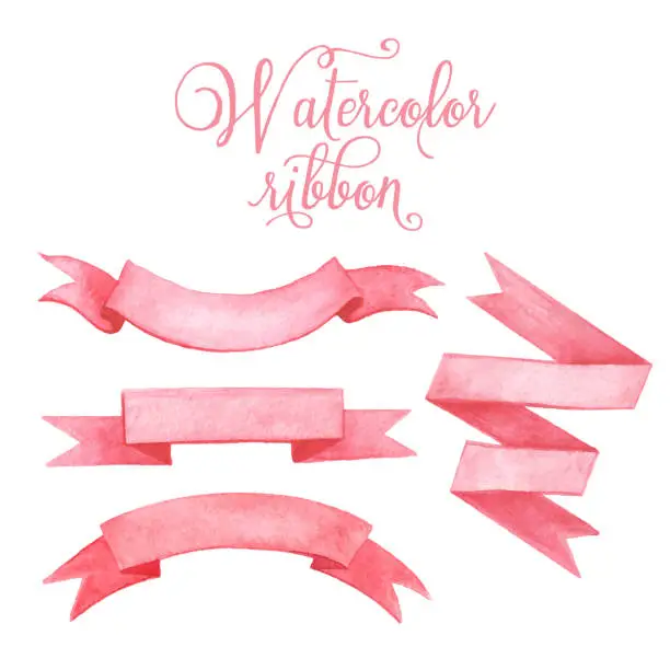 Vector illustration of Watercolor tape. Set of vector banners