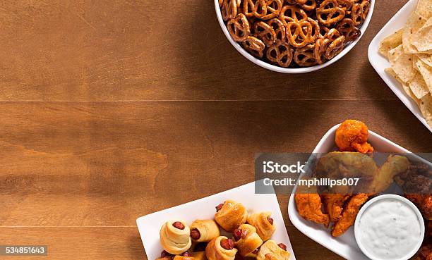 Tailgating Food Spread Stock Photo - Download Image Now - Tailgate Party, Food, Table