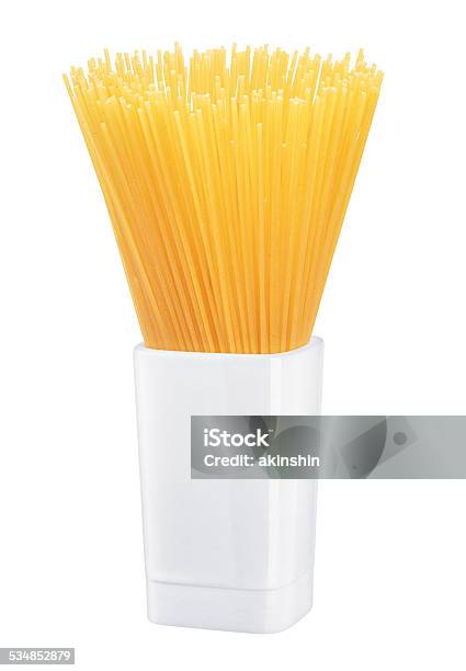 Pasta In A Vase On A White Background Stock Photo - Download Image Now - 2015, Bunch, Bundle