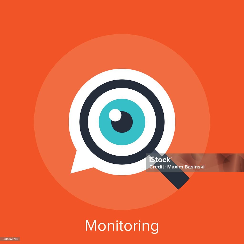 Monitoring Vector illustration of monitoring flat design concept. Eye stock vector Monitoring Vector illustration of monitoring flat design concept. Eye stock vector