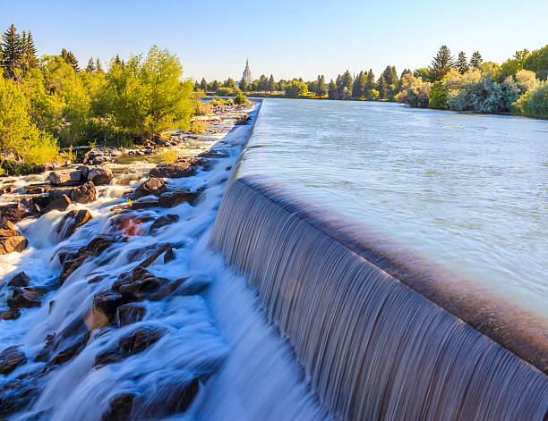 Idaho Falls Power HydroElectric project Idaho Falls Power HydroElectric project, on Snakr River. salt lake city mormon temple utah photos stock pictures, royalty-free photos & images