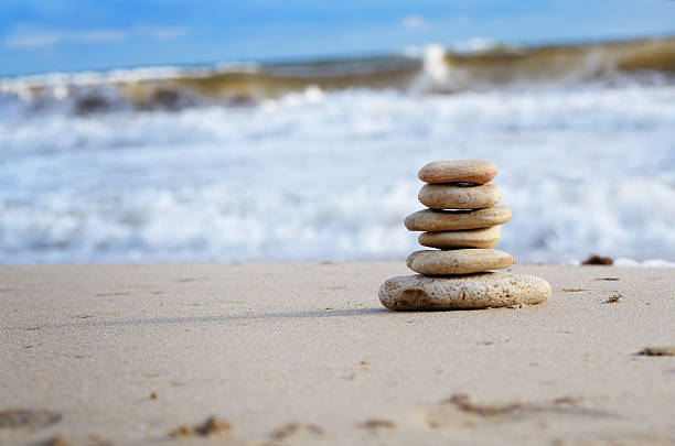 istock Stack of pebbles at the sea coast 534868049