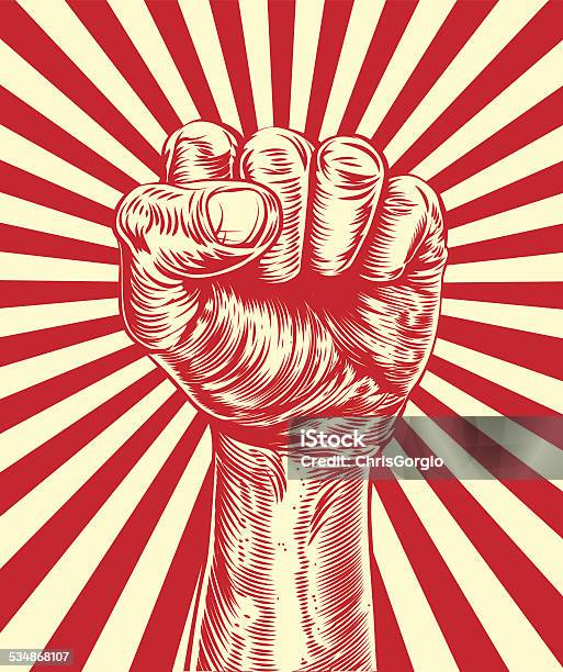 Revolution Fist Propaganda Poster Stock Illustration - Download Image Now - Propaganda, Poster, Russia