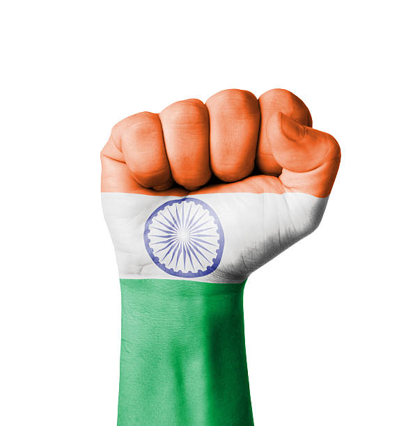 Fist of India flag painted