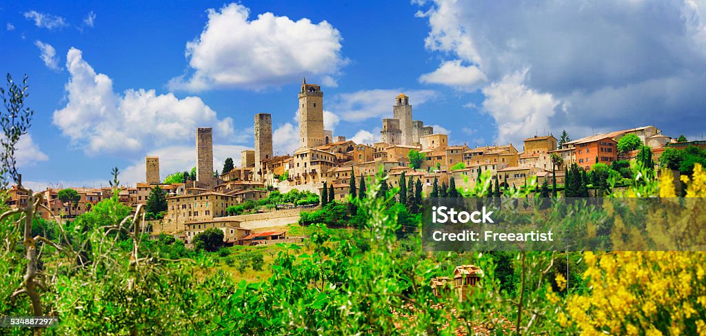 Panorama von San Gimignano, Toskana. Italien - Lizenzfrei San Gimignano Stock-Foto
