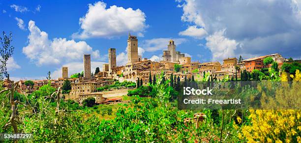 Panorama Von San Gimignano Toskana Italien Stockfoto und mehr Bilder von San Gimignano - San Gimignano, 2015, Alt