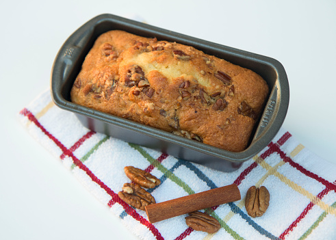 Pecan and orange loaf sweet bread (panque)