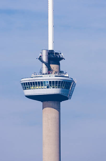 euromast in rotterdam The Euromast was built in 1960 by architect H.A. Maaskant and contractor J.P. van Eesteren, to mark the occasion of Floriade, the international flower and garden exhibition. desiderius erasmus stock pictures, royalty-free photos & images