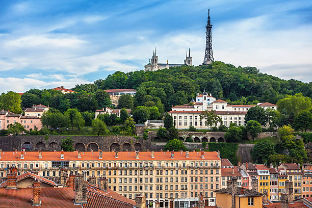 istock Aerial view at Lyon on Basilique de Fourviere hill 534888261