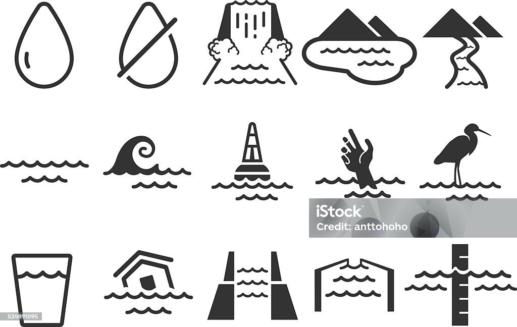 Water icons water icons Icon Symbol stock vector