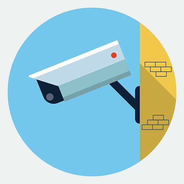 ilustrações, clipart, desenhos animados e ícones de ícone de vetor câmera de segurança - security security system technology data