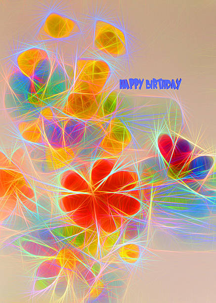 istock colorful flowers, modern birthday card 534895731