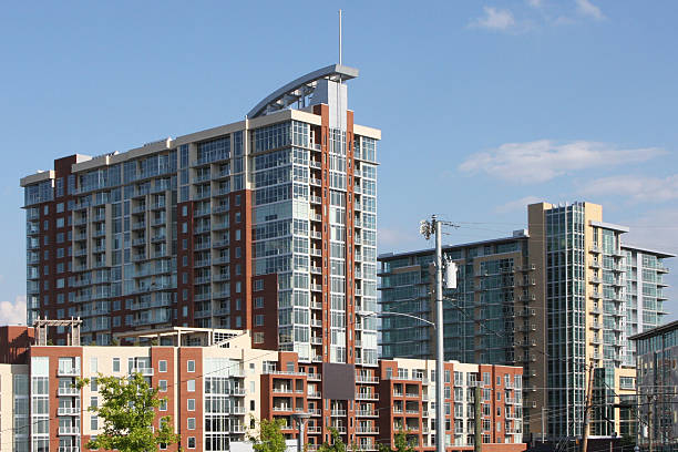 Condominium and apartment buildings stock photo
