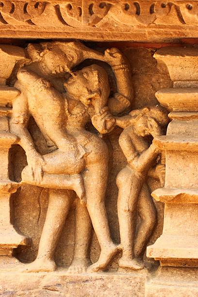 istock Khajuraho temples and their erotic sculptures, India 534896029