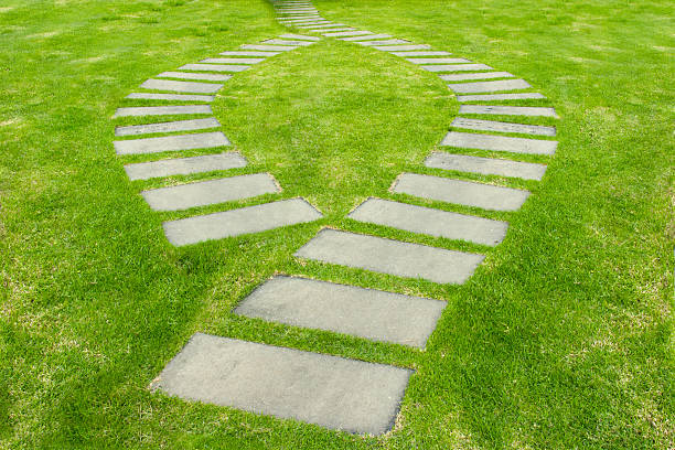 istock Walkway on green grass in golf club 534918335