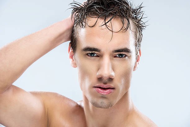 Fashion Model After Shower Stock Photo - Download Image Now - Men, Wet Hair,  2015 - iStock