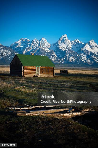 Mormon Row Grand Teton National Park Stock Photo - Download Image Now - Abandoned, Barn, Snow