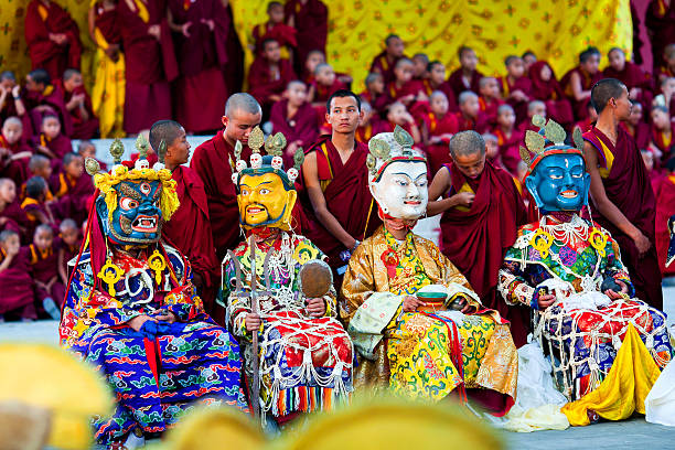 cham mistério, nepal - cham mask - fotografias e filmes do acervo