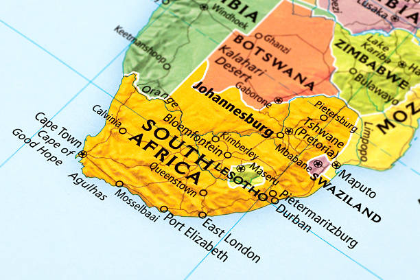 South Africa Map of South Africa. A detail from the World Map. gauteng province photos stock pictures, royalty-free photos & images