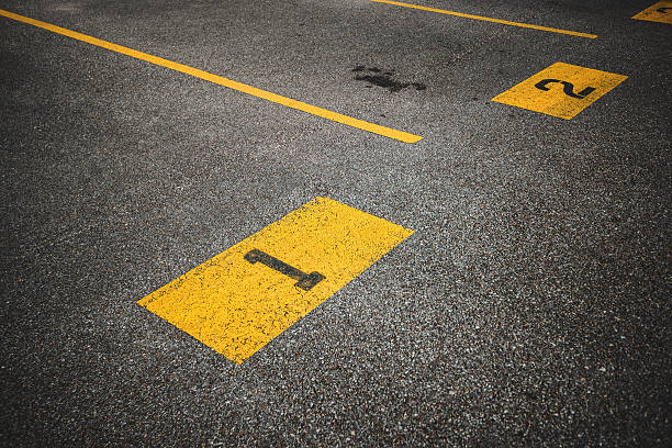 road sign on a parking lot