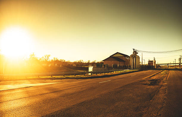 Texas farm at sunset in dallas