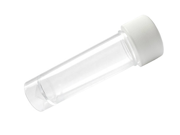 vacíe transparente medical recipiente aislado en blanco - test tube isolated nobody empty fotografías e imágenes de stock