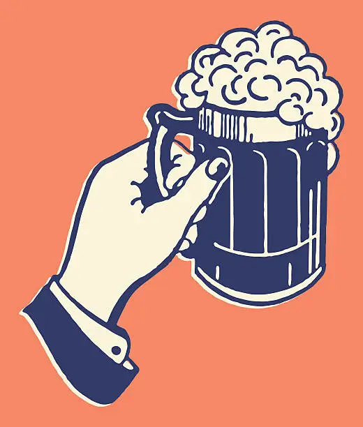 Vector illustration of Hand with Mug of Beer