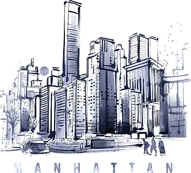 Vector illustration of Manhattan Sketch
