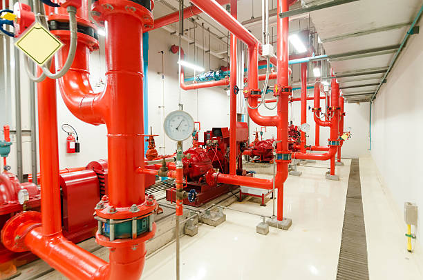 istock Water pumping station and industrial interior pipes 534939915