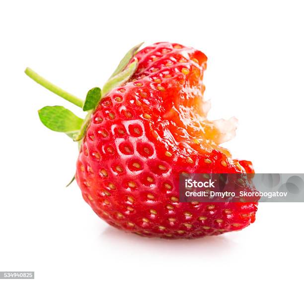 Bitten Strawberry Stock Photo - Download Image Now - Missing Bite, Strawberry, Biting