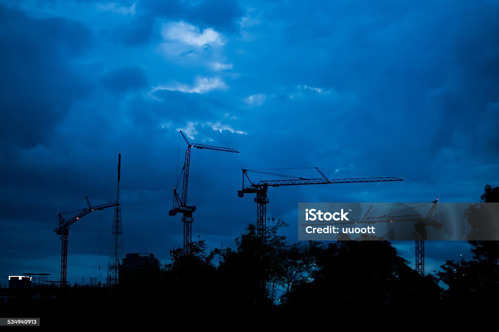 blue constructure Skyscraper is building and blue sky background. 2015 Stock Photo