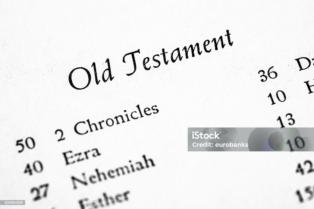 Holy Bible Old Testament Old Testament table of contents page 2015 Stock Photo