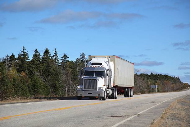 istock Semi truck on a highway 534943037