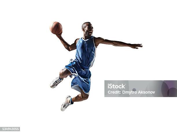 Isolated Basketball Player Stock Photo - Download Image Now - Basketball Player, Basketball - Sport, White Background