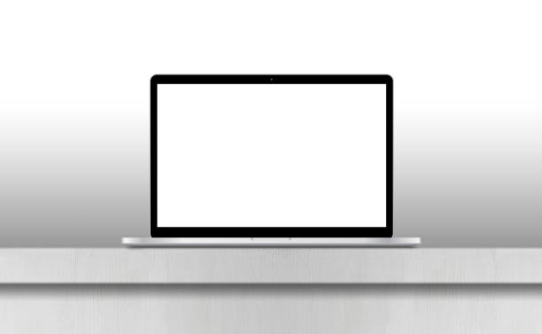 istock Laptop with blank screen on office desk 534943423