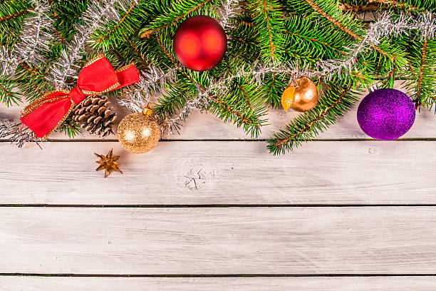 istock Christmas decoration on wooden planks 534944137