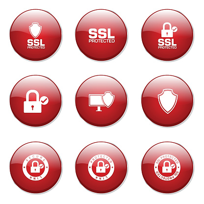 Proteksi Proteksi Kumpulan Desain Ikon Vektor Merah Internet Web
