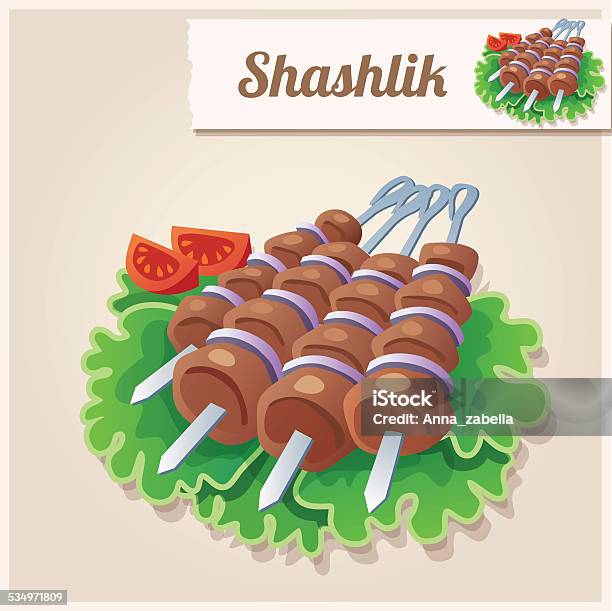Detailed Icon Shashlik Stock Illustration - Download Image Now - Chicken Meat, Skewer, 2015